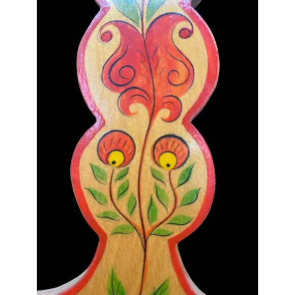 Russian VTG Wood Decorative Folk Art Cutting Board Kitchen Decor Hand Painted Fl - Picture 4 of 8